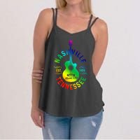 Nashville Tennessee Guitar Country Music City Souvenir Gift Cute Gift Women's Strappy Tank