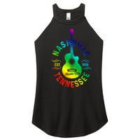 Nashville Tennessee Guitar Country Music City Souvenir Gift Cute Gift Women's Perfect Tri Rocker Tank