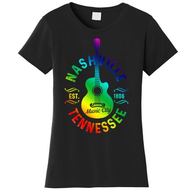 Nashville Tennessee Guitar Country Music City Souvenir Gift Cute Gift Women's T-Shirt