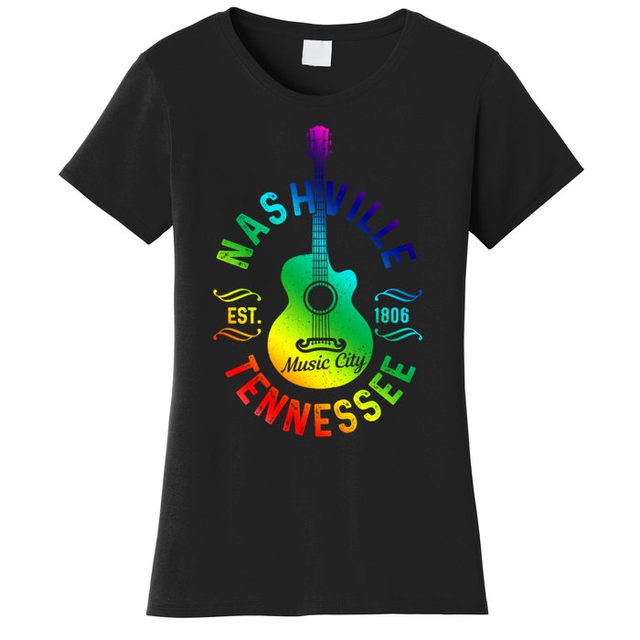 Nashville Tennessee Guitar Country Music City Souvenir Gift Cute Gift Women's T-Shirt