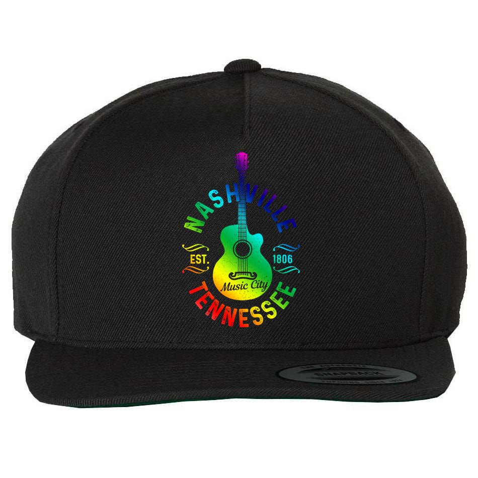 Nashville Tennessee Guitar Country Music City Souvenir Gift Cute Gift Wool Snapback Cap