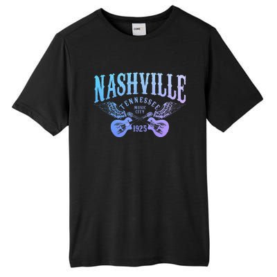 Nashville Tennessee Guitar Player Vintage Country Music City Tall Fusion ChromaSoft Performance T-Shirt