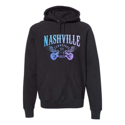 Nashville Tennessee Guitar Player Vintage Country Music City Premium Hoodie