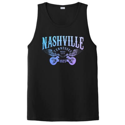 Nashville Tennessee Guitar Player Vintage Country Music City PosiCharge Competitor Tank