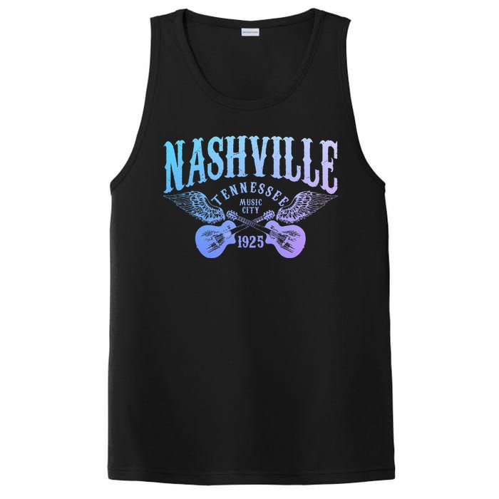 Nashville Tennessee Guitar Player Vintage Country Music City PosiCharge Competitor Tank