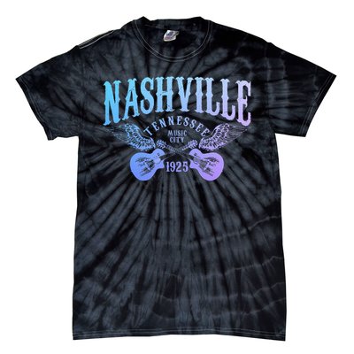 Nashville Tennessee Guitar Player Vintage Country Music City Tie-Dye T-Shirt