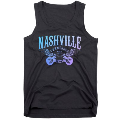 Nashville Tennessee Guitar Player Vintage Country Music City Tank Top