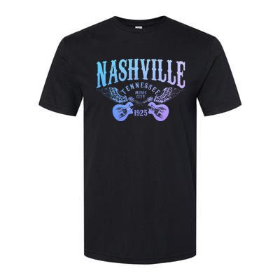 Nashville Tennessee Guitar Player Vintage Country Music City Softstyle CVC T-Shirt