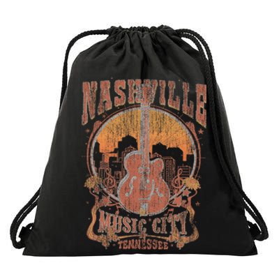 Nashville Tennessee Guitar Country Music City Guitarist Gift Drawstring Bag