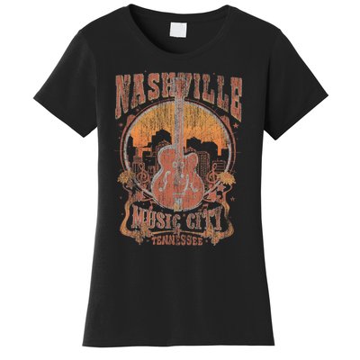 Nashville Tennessee Guitar Country Music City Guitarist Gift Women's T-Shirt