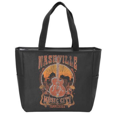 Nashville Tennessee Guitar Country Music City Guitarist Gift Zip Tote Bag