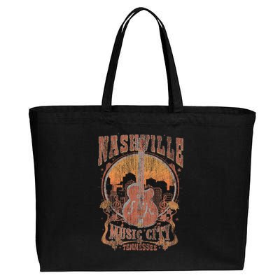 Nashville Tennessee Guitar Country Music City Guitarist Gift Cotton Canvas Jumbo Tote