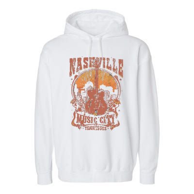 Nashville Tennessee Guitar Country Music City Guitarist Gift Garment-Dyed Fleece Hoodie