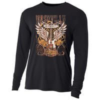 Nashville Tennessee Guitar Country Music City Guitarist Gift Cooling Performance Long Sleeve Crew