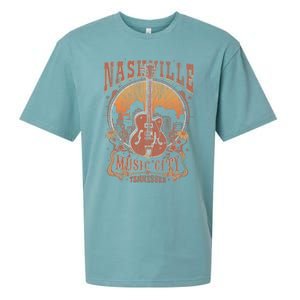 Nashville Tennessee Guitar Country Music City Guitarist Sueded Cloud Jersey T-Shirt