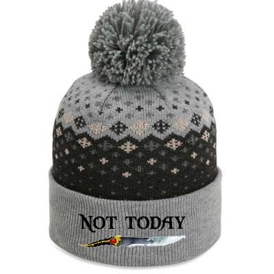 Not Today GOT Sword The Baniff Cuffed Pom Beanie