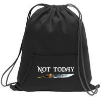 Not Today GOT Sword Sweatshirt Cinch Pack Bag