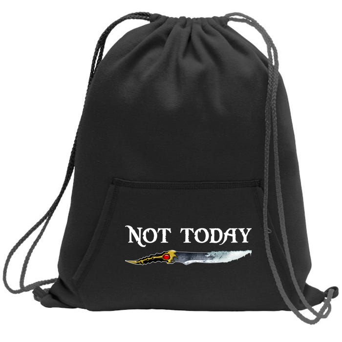 Not Today GOT Sword Sweatshirt Cinch Pack Bag