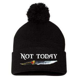 Not Today GOT Sword Pom Pom 12in Knit Beanie