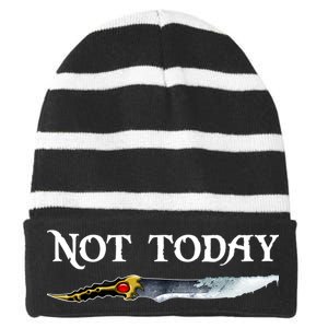 Not Today GOT Sword Striped Beanie with Solid Band