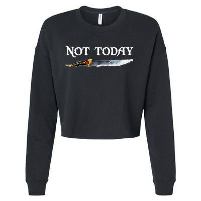 Not Today GOT Sword Cropped Pullover Crew