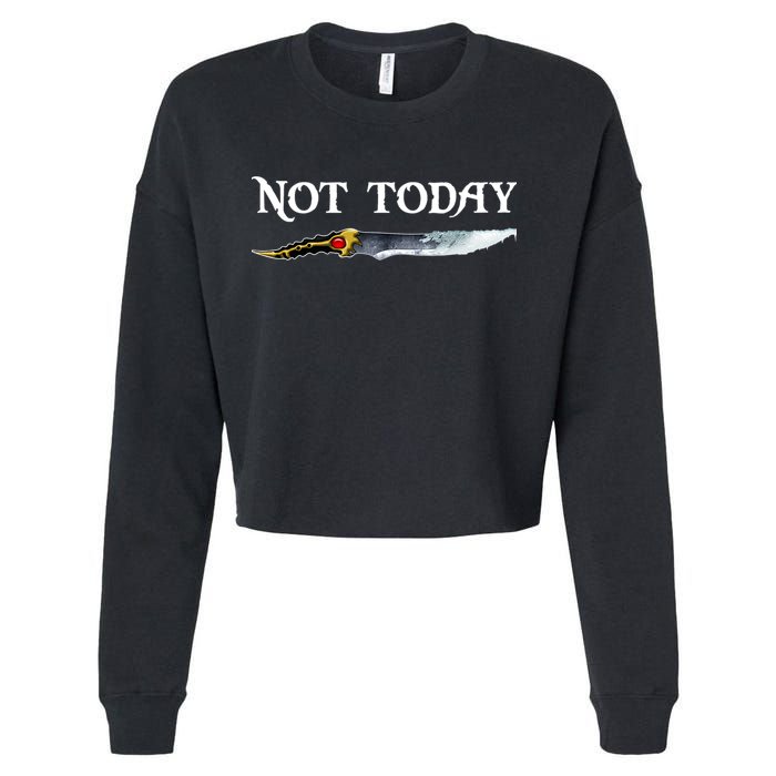 Not Today GOT Sword Cropped Pullover Crew
