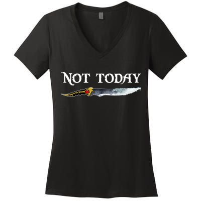 Not Today GOT Sword Women's V-Neck T-Shirt