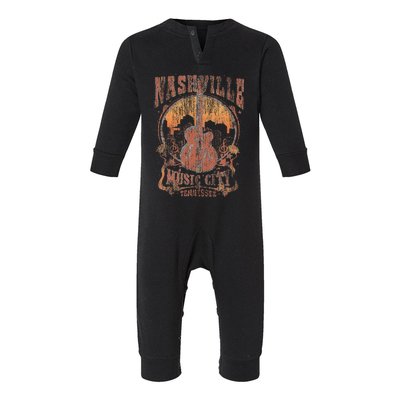 Nashville Tennessee Guitar Country Music City Guitarist Infant Fleece One Piece