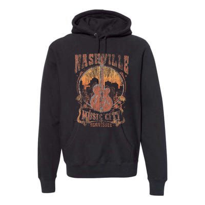 Nashville Tennessee Guitar Country Music City Guitarist Premium Hoodie