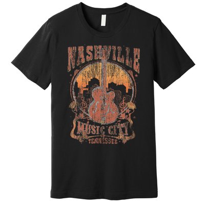 Nashville Tennessee Guitar Country Music City Guitarist Premium T-Shirt