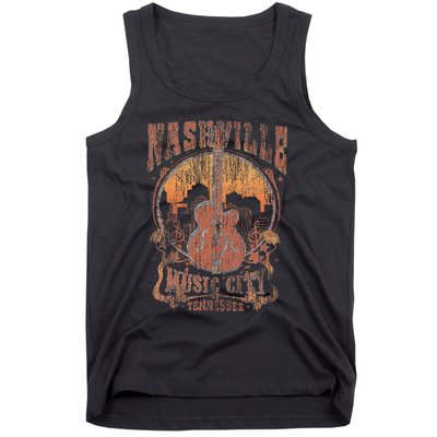 Nashville Tennessee Guitar Country Music City Guitarist Tank Top