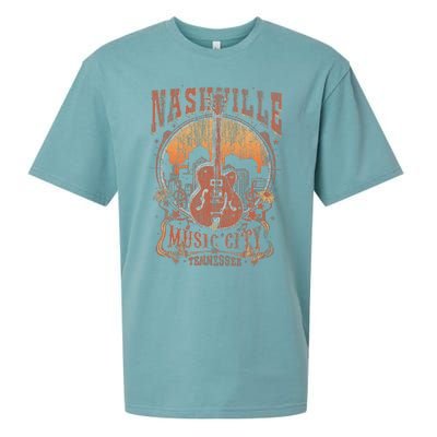 Nashville Tennessee Guitar Country Music City Guitarist Sueded Cloud Jersey T-Shirt