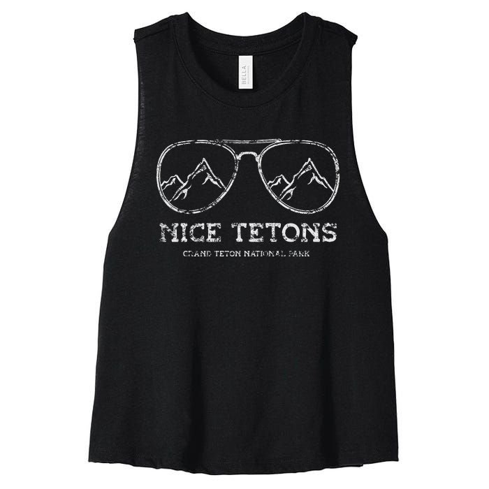 Nice Tetons Grand Teton National Park Wyoming Cowboy State Women's Racerback Cropped Tank