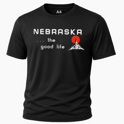 Nebraska The Good Life Vintage Road Sign Performance Shirt