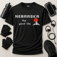Nebraska The Good Life Vintage Road Sign Performance Shirt