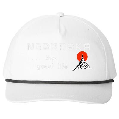 Nebraska The Good Life Vintage Road Sign Snapback Five-Panel Rope Hat