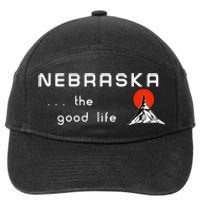 Nebraska The Good Life Vintage Road Sign 7-Panel Snapback Hat