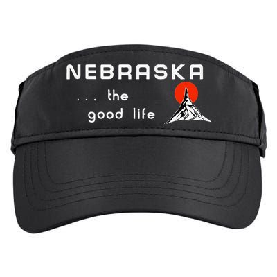 Nebraska The Good Life Vintage Road Sign Adult Drive Performance Visor