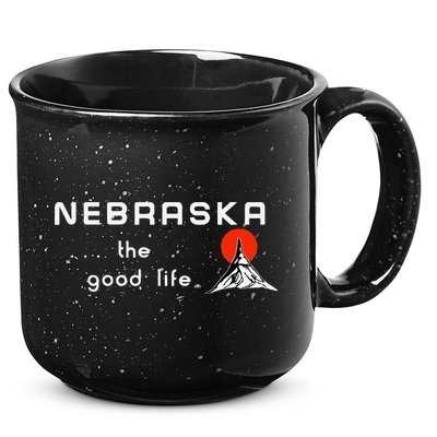 Nebraska The Good Life Vintage Road Sign 15oz Campfire Ceramic Mug