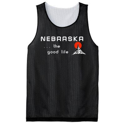 Nebraska The Good Life Vintage Road Sign Mesh Reversible Basketball Jersey Tank