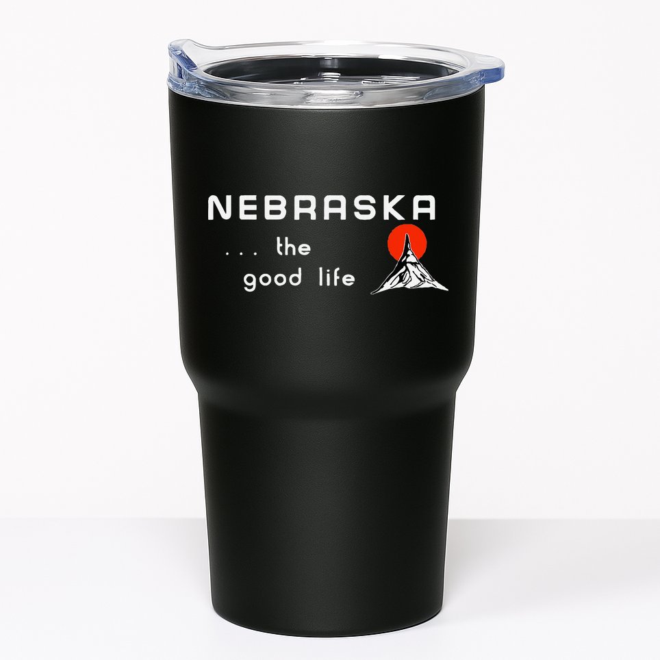 Nebraska The Good Life Vintage Road Sign Tumbler