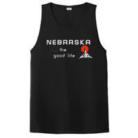 Nebraska The Good Life Vintage Road Sign PosiCharge Competitor Tank