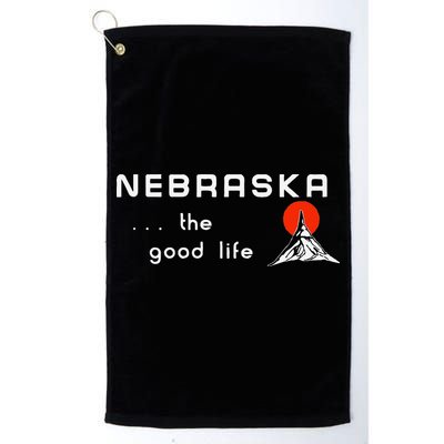 Nebraska The Good Life Vintage Road Sign Golf Towel