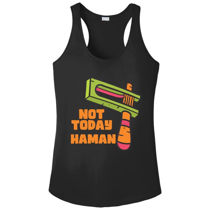 Not Today Haman Costume Purim Queen Esther Party Groggers Ladies PosiCharge Competitor Racerback Tank