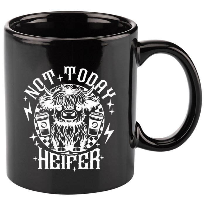 Not Today Heifer Not My Pasture Not My Bullshit Floral Gift 11oz C Handle Ceramic Mug
