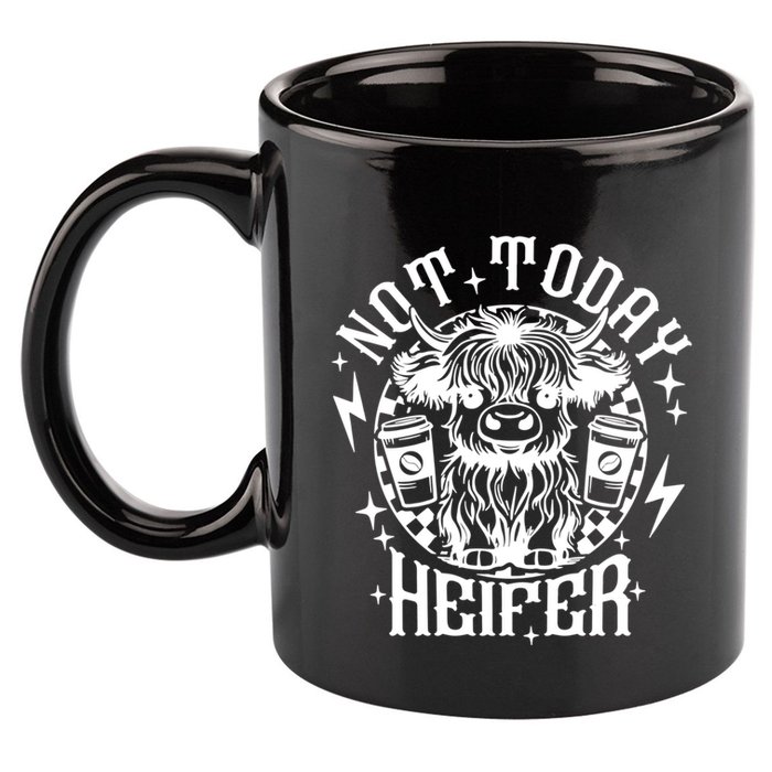 Not Today Heifer Not My Pasture Not My Bullshit Floral Gift 11oz C Handle Ceramic Mug