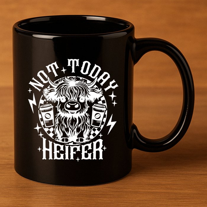 Not Today Heifer Not My Pasture Not My Bullshit Floral Gift 11oz C Handle Ceramic Mug