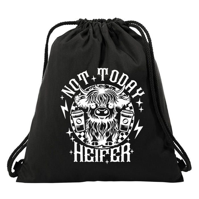 Not Today Heifer Not My Pasture Not My Bullshit Floral Gift Drawstring Bag