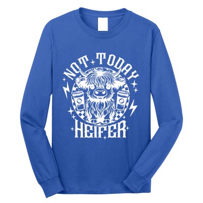 Not Today Heifer Not My Pasture Not My Bullshit Floral Gift Long Sleeve Shirt