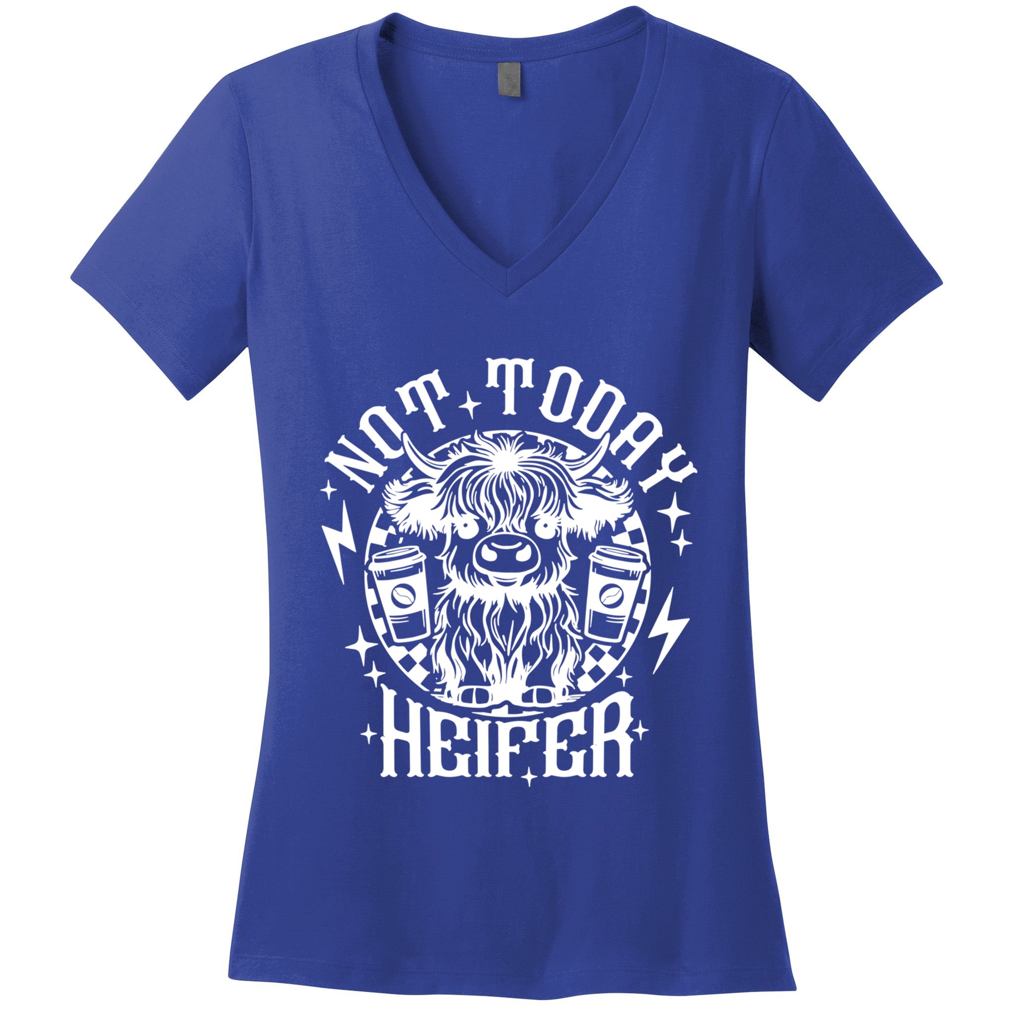 Not Today Heifer Not My Pasture Not My Bullshit Floral Gift Women's V-Neck T-Shirt